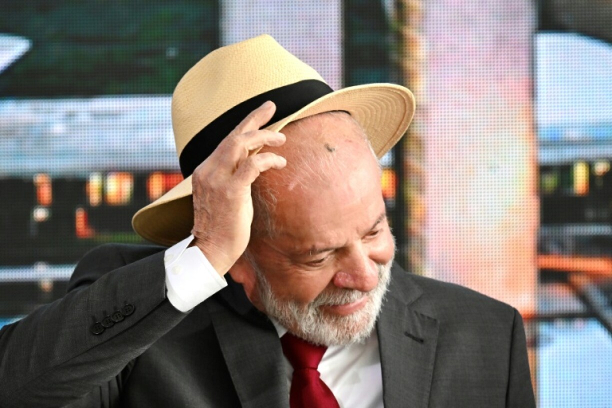 Lula, 79, appeared in a fedora for his first notable appearance after undergoing emergency head surgery last month