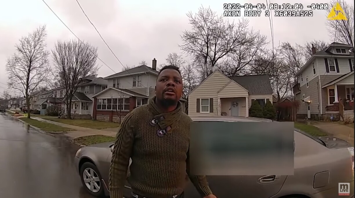 Photo tirée de la webcam du policier qui a abattu Patrick Lyoya à Grand Rapids.