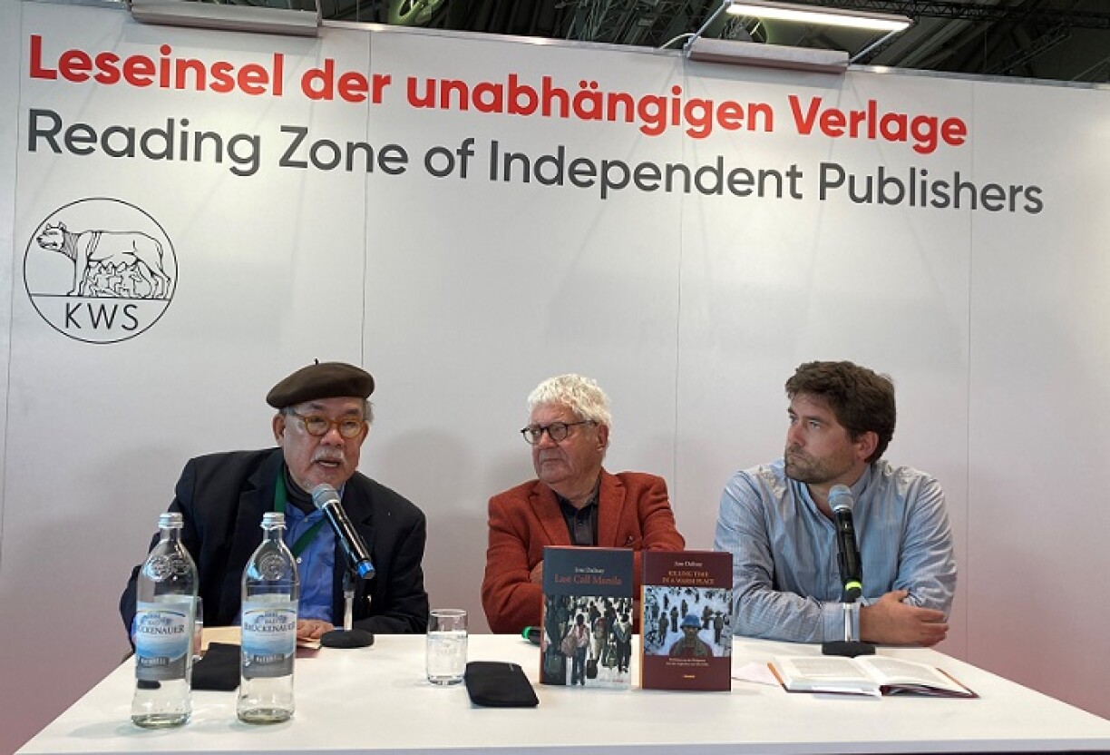 Liesung mam José Dalisay a sengem däitschen Iwwersetzer Niko Fröba op der Frankfurter Buchmesse 2024