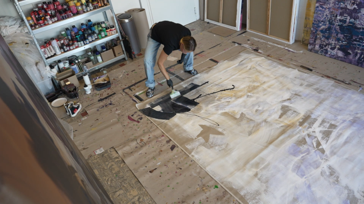 Élise Comrie in her studio at 1535 Creative Hub, Differdange