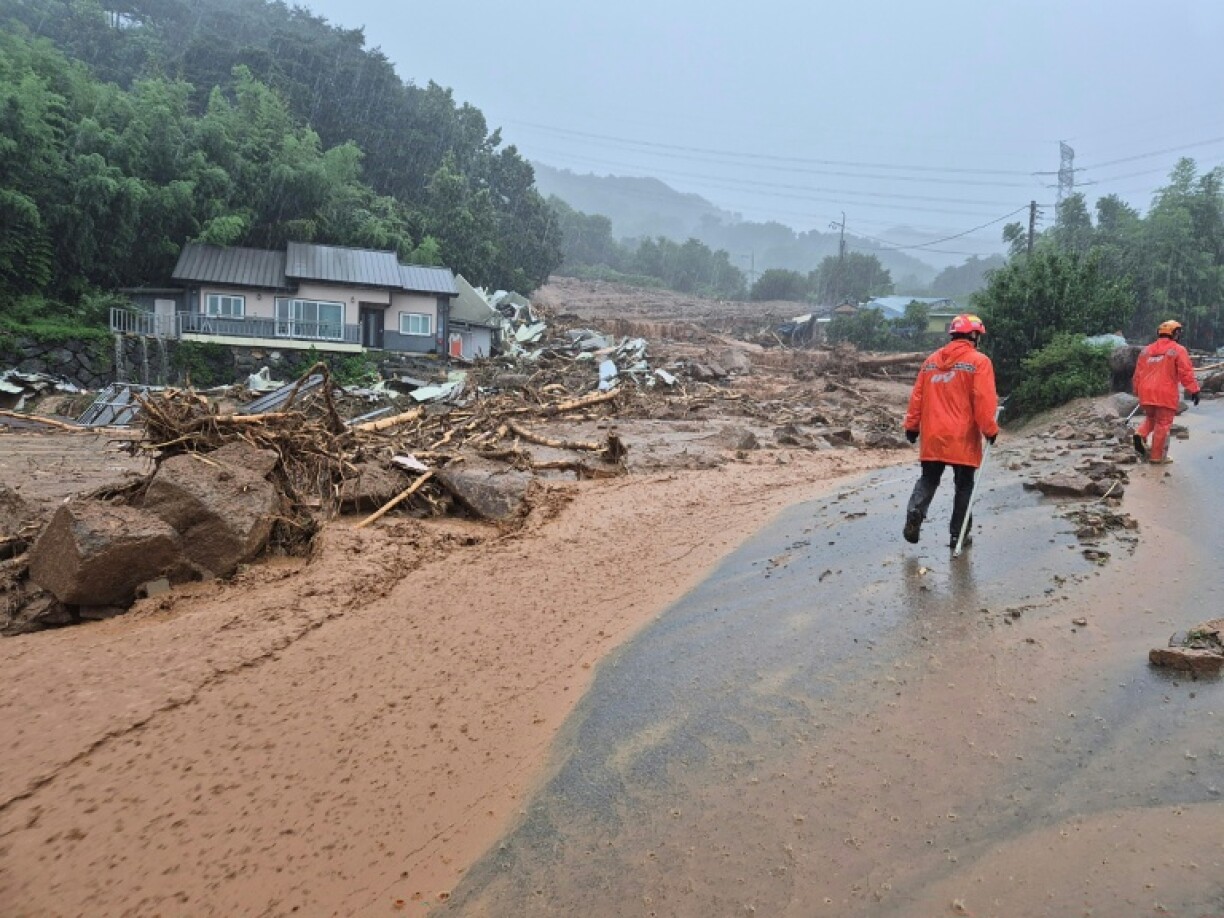 Most of the deaths occurred in the southern county of Sancheong, which has seen nearly 800 millimetres of rain since Wednesday