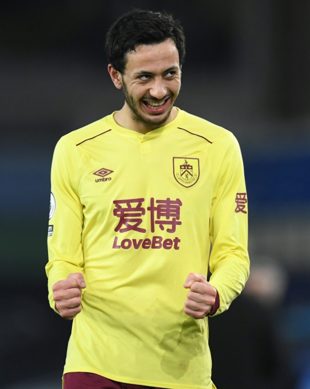 Le milieu de Burnley Dwight McNeil buteur sur le terrain d'Everton, le 13 mars 2021 à Liverpool
