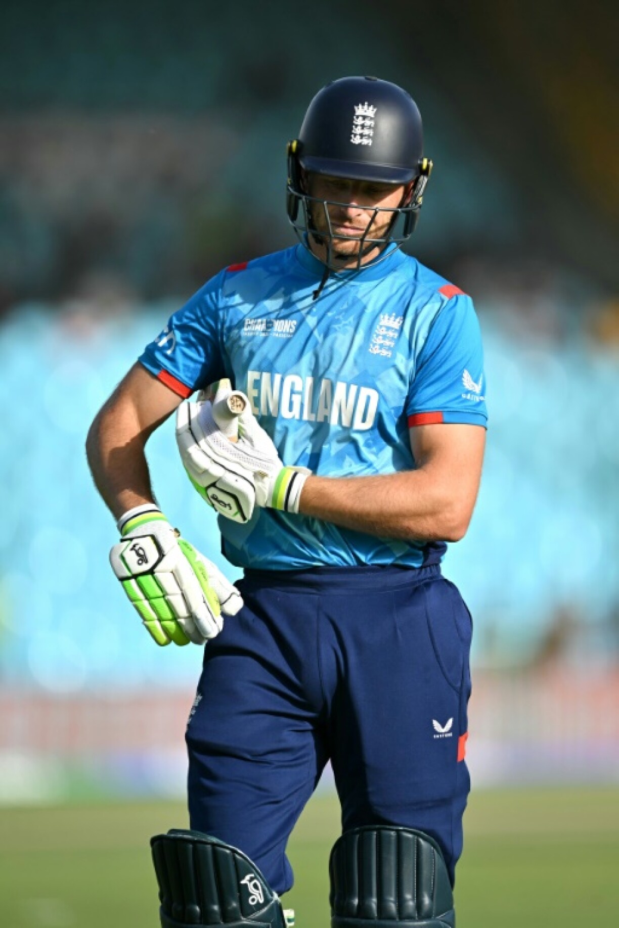 Jos Buttler walks back to the pavilion for the last time as England's white-ball captain after stepping down following the Champions Trophy fiasco