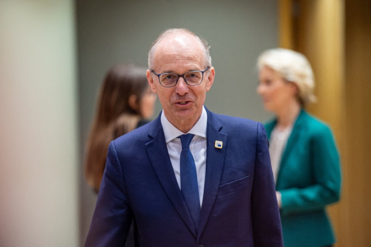 Luc Frieden lors d'un sommet européen dédié à la guerre en Ukraine et à Gaza, le 22 mars 2024.