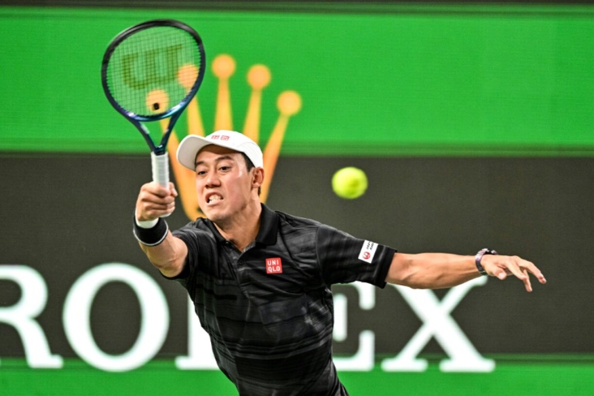 Japan's Kei Nishikori in action in Shanghai in October