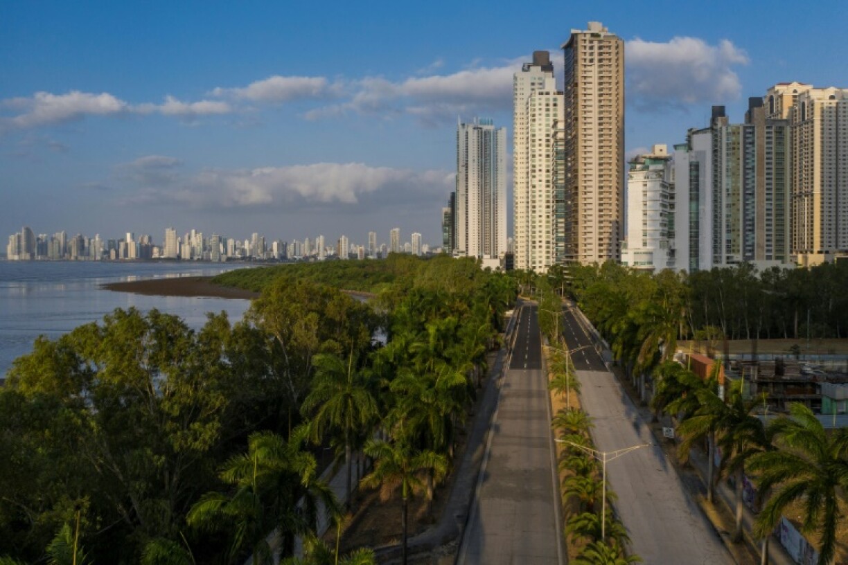 An empty highway in locked-down Panama City.