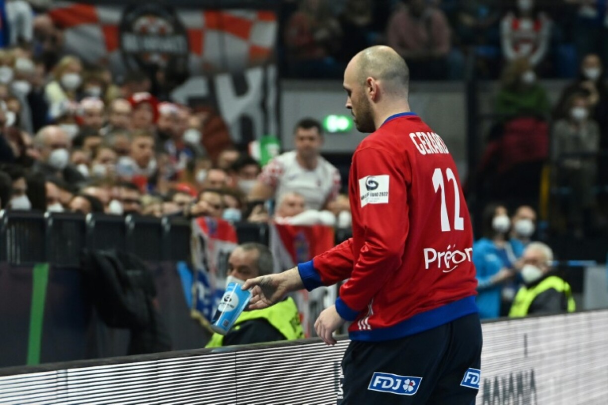 Vincent Gérard solide dans le but des Bleus contre la Croatie à l'Euro à Szeged, le 13 janvier 2022