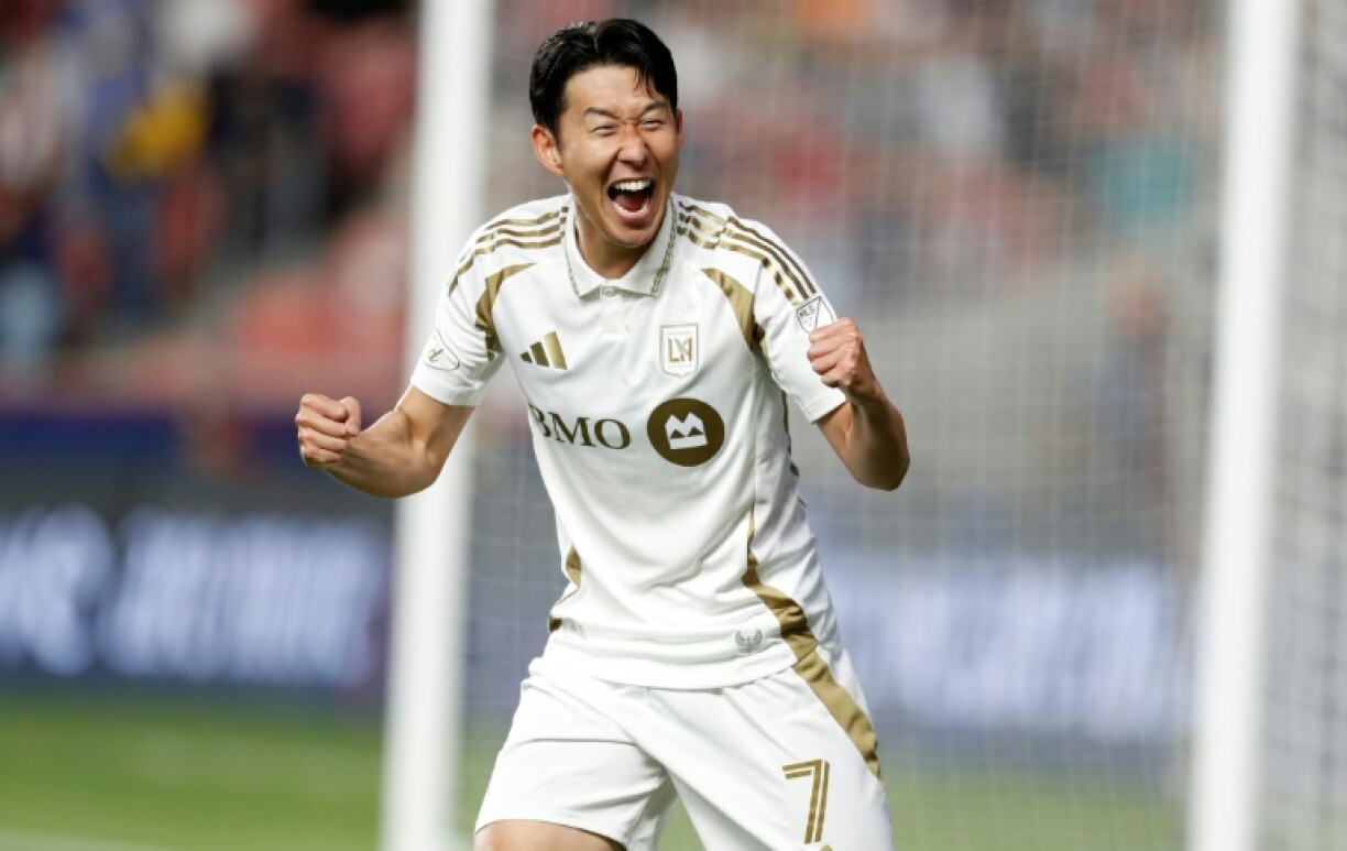 South Korean Son Heung-min reacts after scoring for Los Angeles FC in an MLS victory over Real Salt Lake