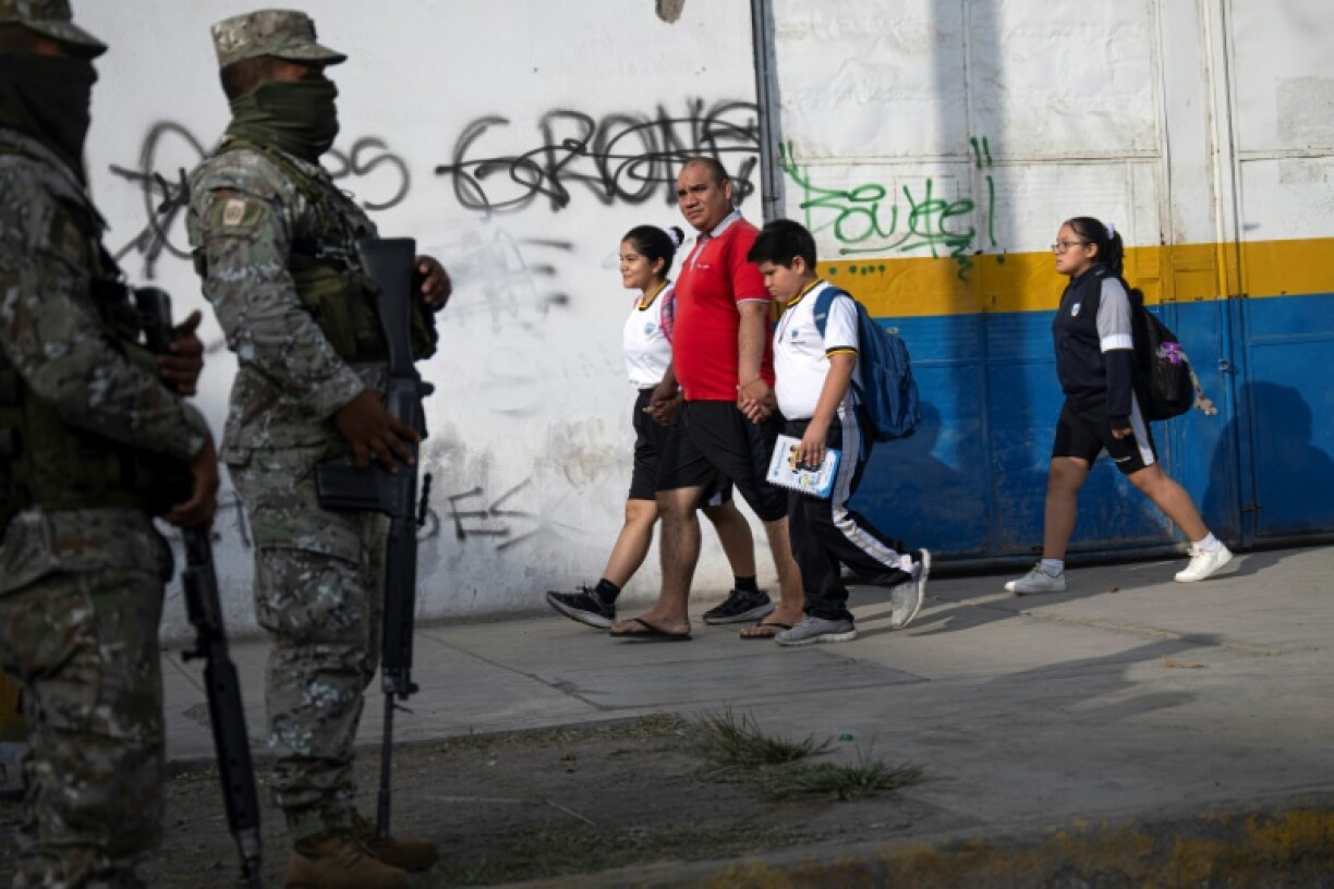 Soldiers have been deployed to help protect schools and businesses in Lima under a state of emergency aimed at ending the extortion epidemic