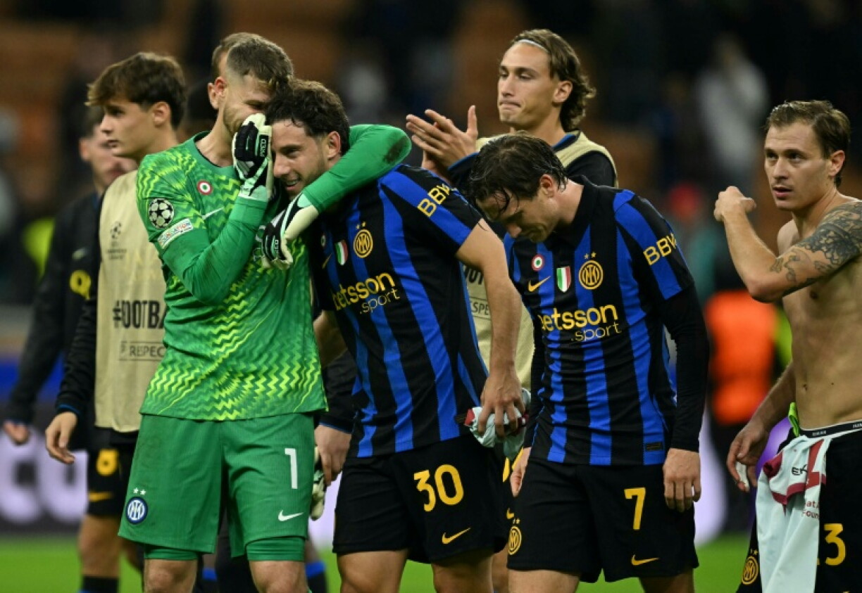 Les joueurs de l'Inter Milan après leur victoire contre le Shakhtar Donetsk en Ligue des champions le 21 octobre 2026 à San Siro