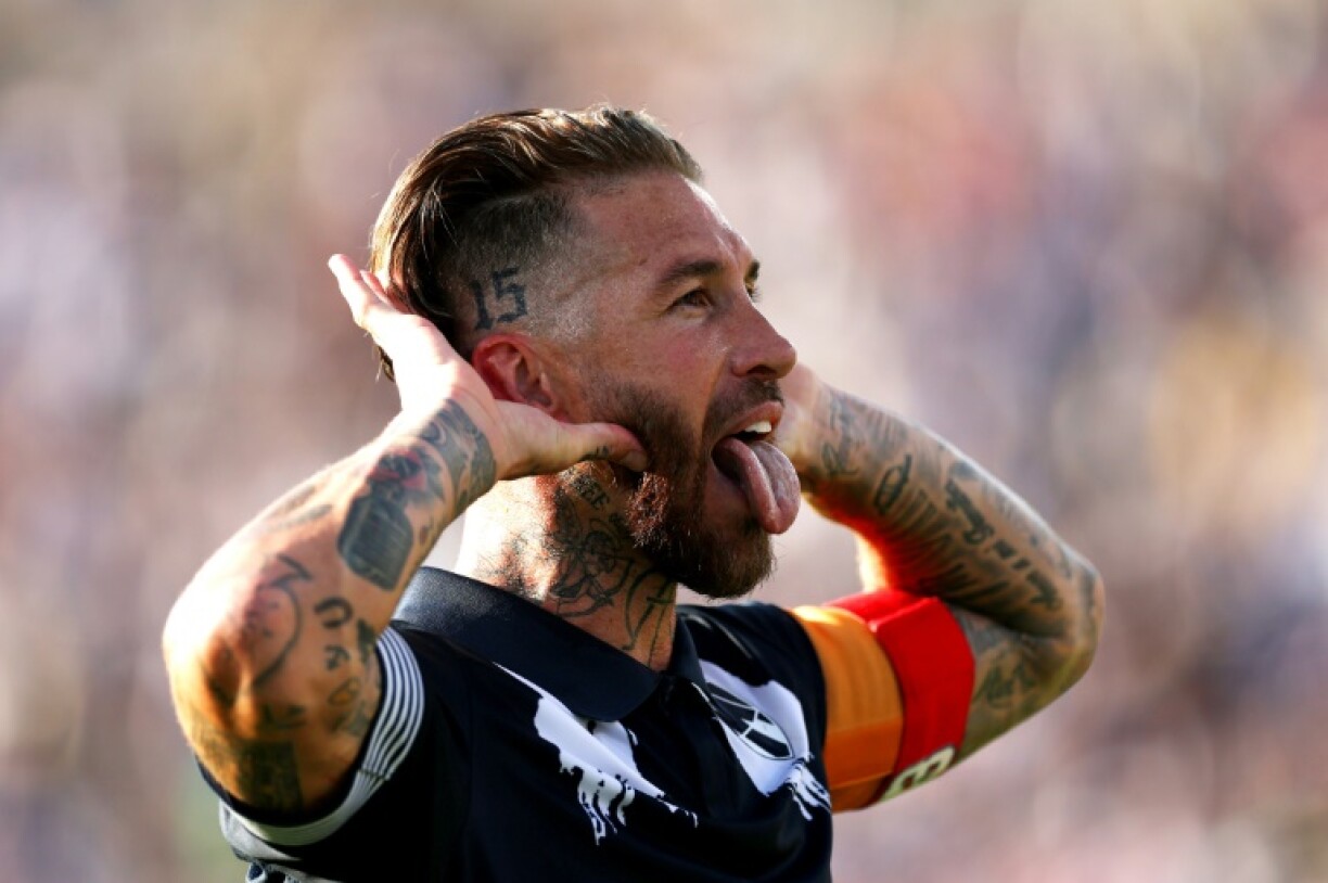 Sergio Ramos celebrates his goal for Monterrey