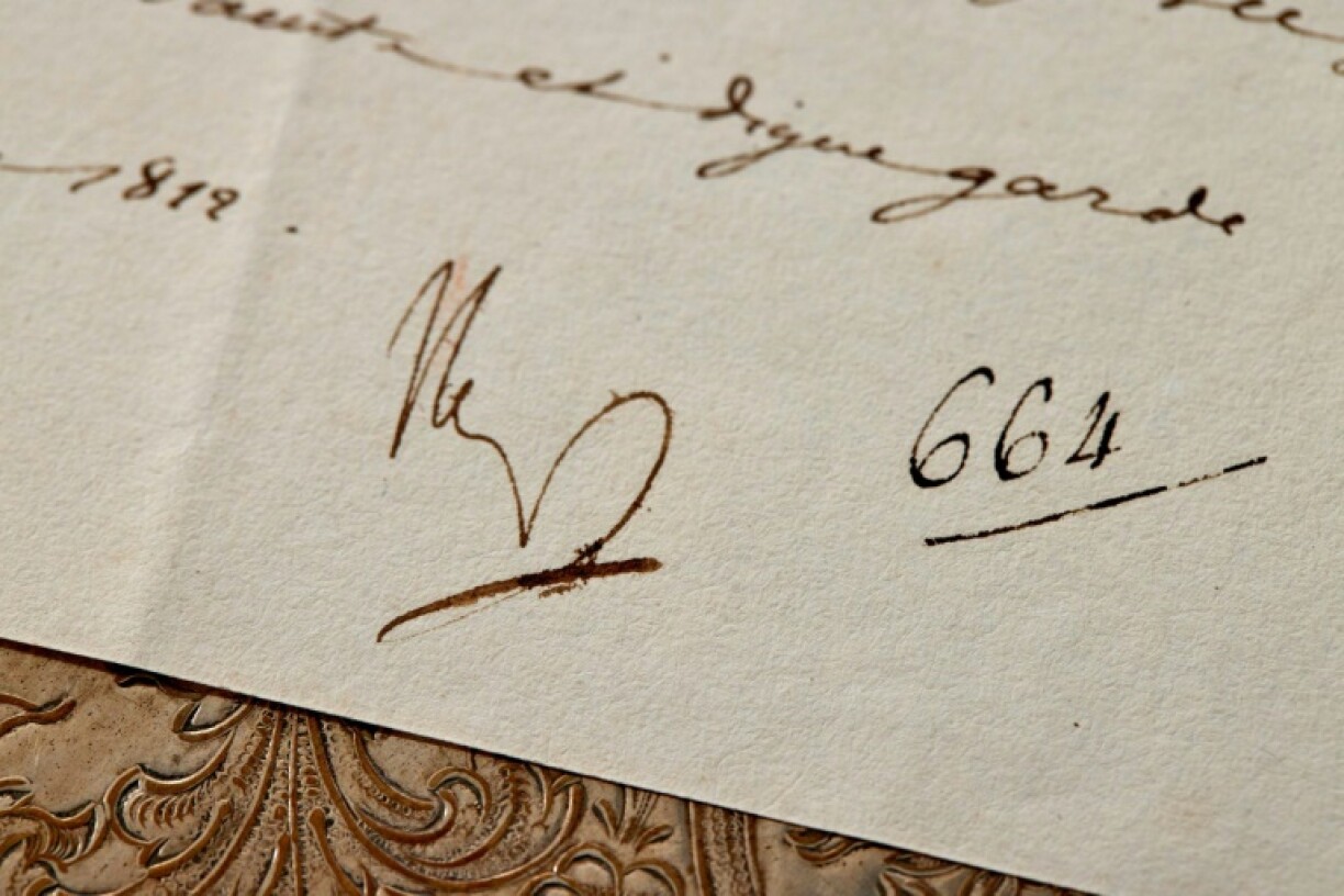 Napoleon's signature on a letter sent during his disastrous Russian campaign