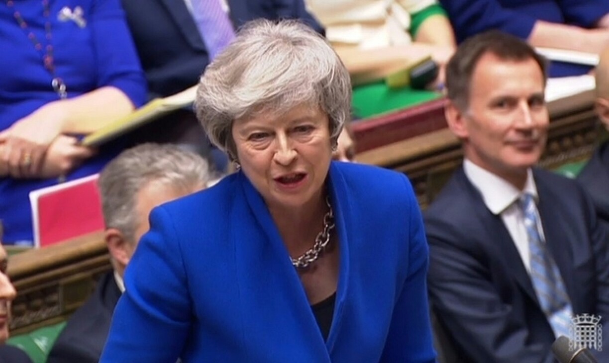 La Première ministre britannique Theresa May devant les députés, le 16 janvier 2019 à la Chambre des Communes à Londres.