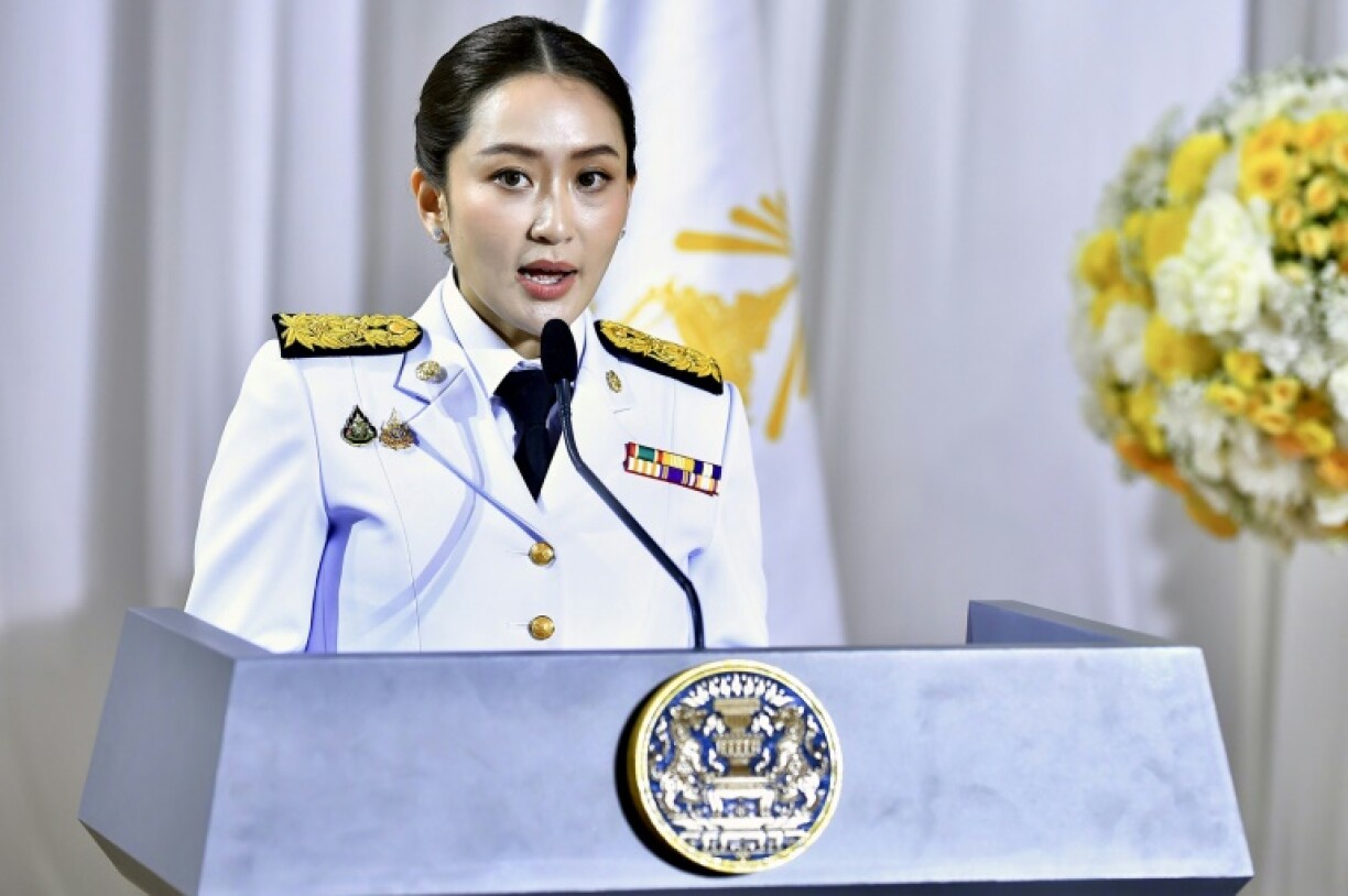 Photo diffusée par le gouvement thaïlandais le 18 août 2024 de Paetongtarn Shinawatra, la fille de l'ex-Premier ministre milliardaire controversé Thaksin, lors de son investiture à Bangkok.
