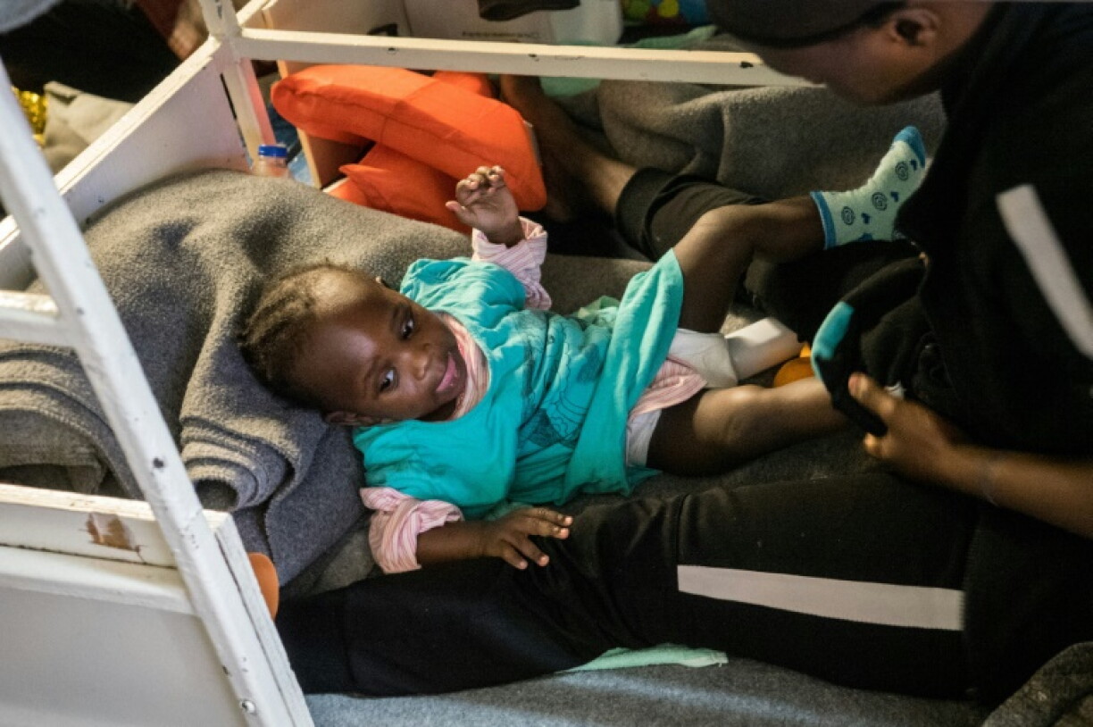 One of the migrants rescued was a young child.