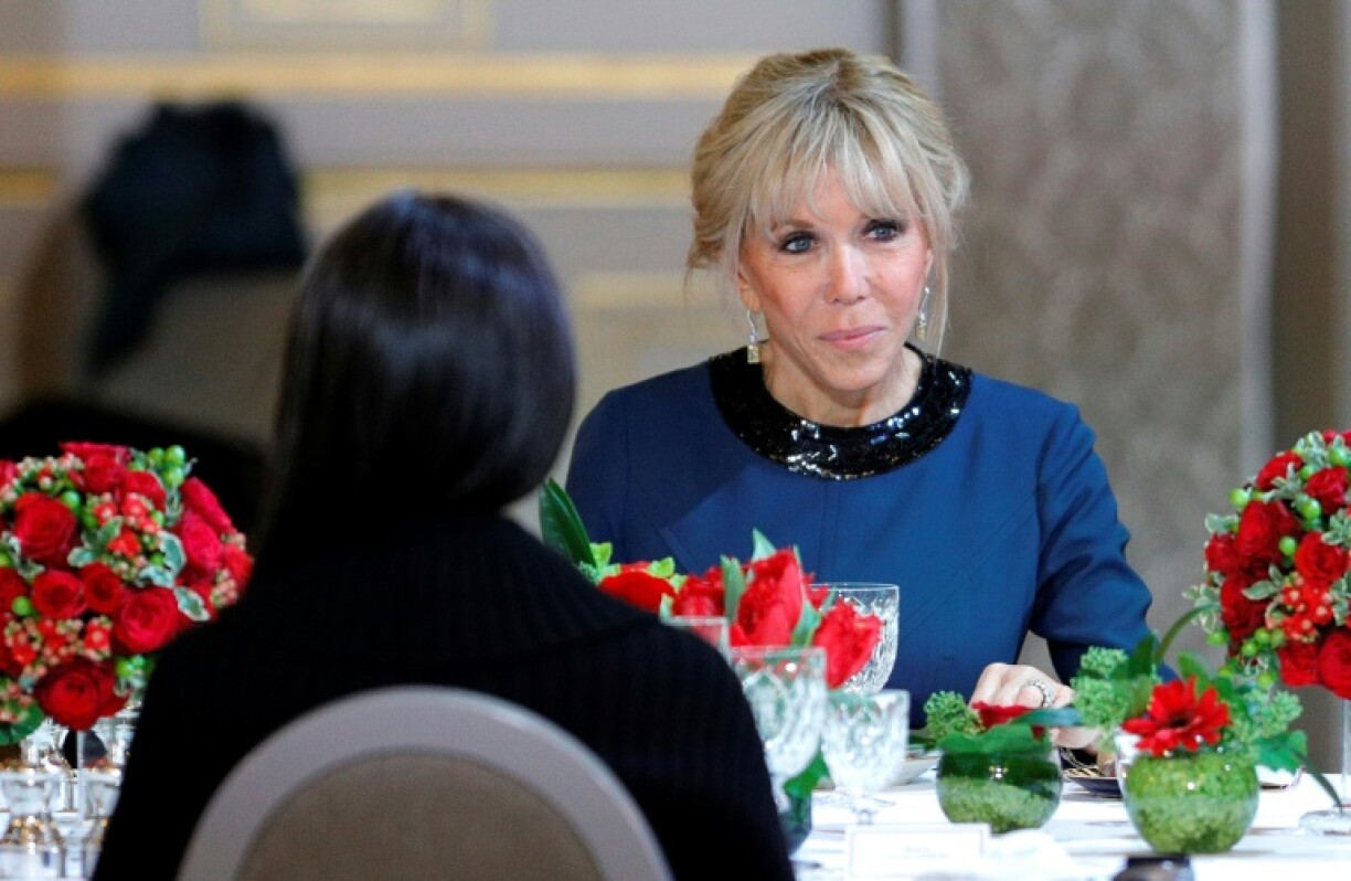 Brigitte Macron à un dîner officiel à l'Elysée, à Paris, le 11 février 2022