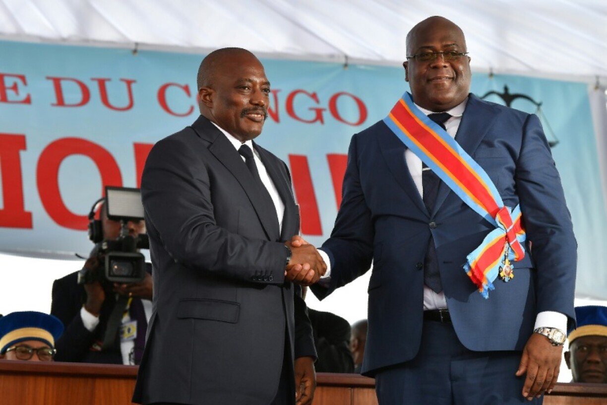 Current DRC President Felix Tshisekedi (R) accuses his predecessor Joseph Kabila (L) of plotting against him