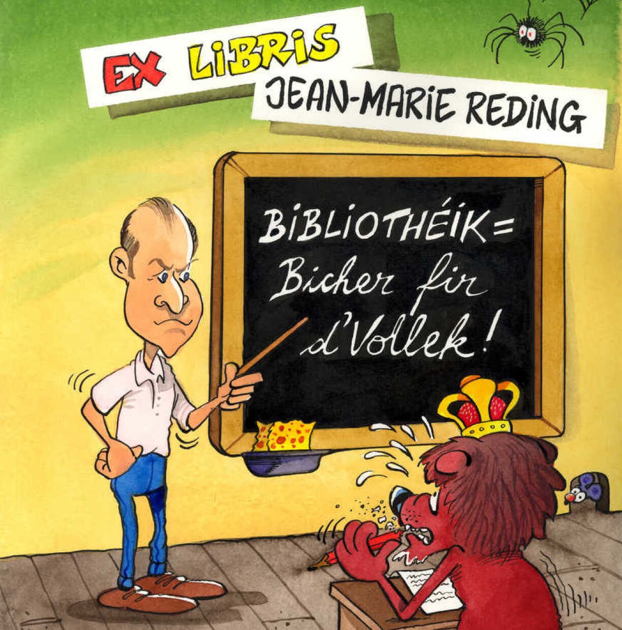 Exlibris vum Roger Leiner gezeechent