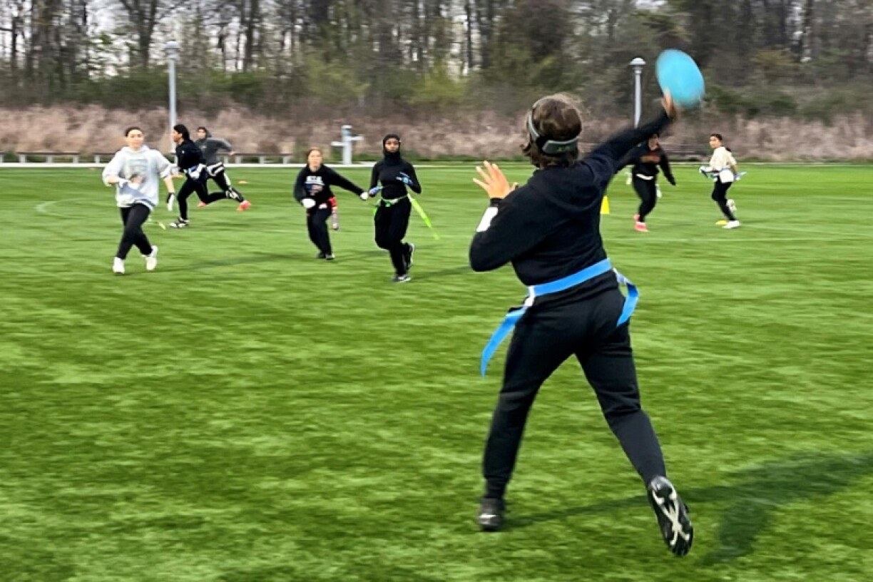 Members of the Staten Island Giants flag football club train