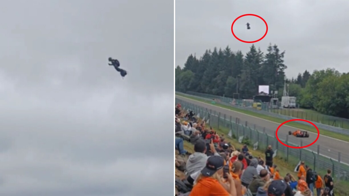 Une course insolite: une Formule 1 défie... un homme volant sur le circuit de Spa-Francorchamps (vidéo)