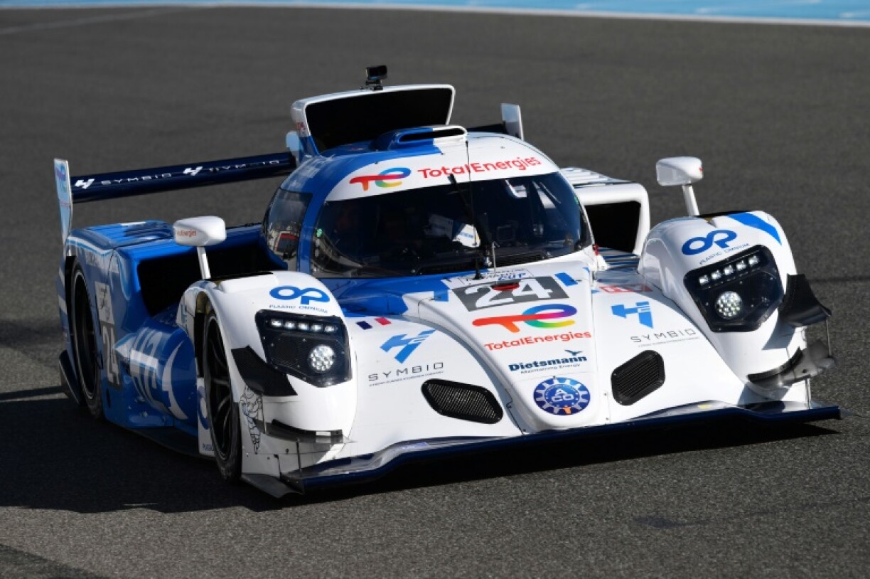 Le prototype à hydrogène de la Mission H24 en essai sur le circuit du Castellet le 22 avril 2024.