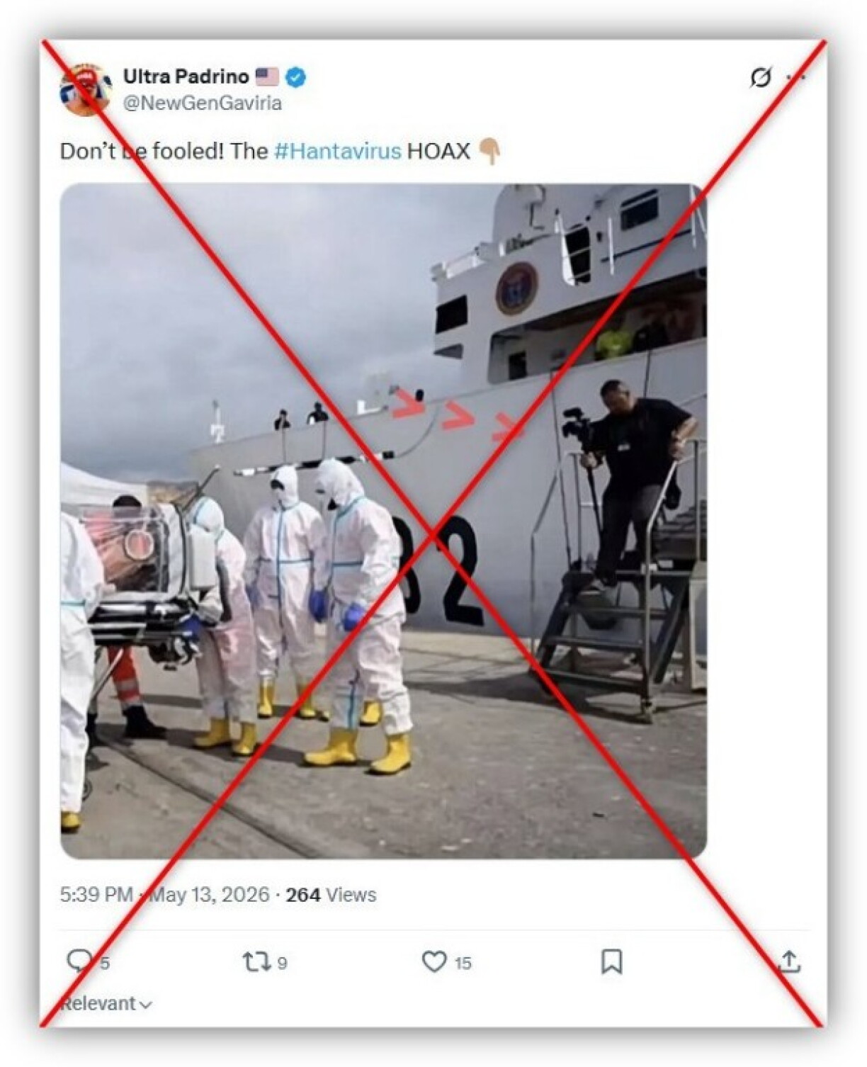 Screenshot from X taken May 15, 2026