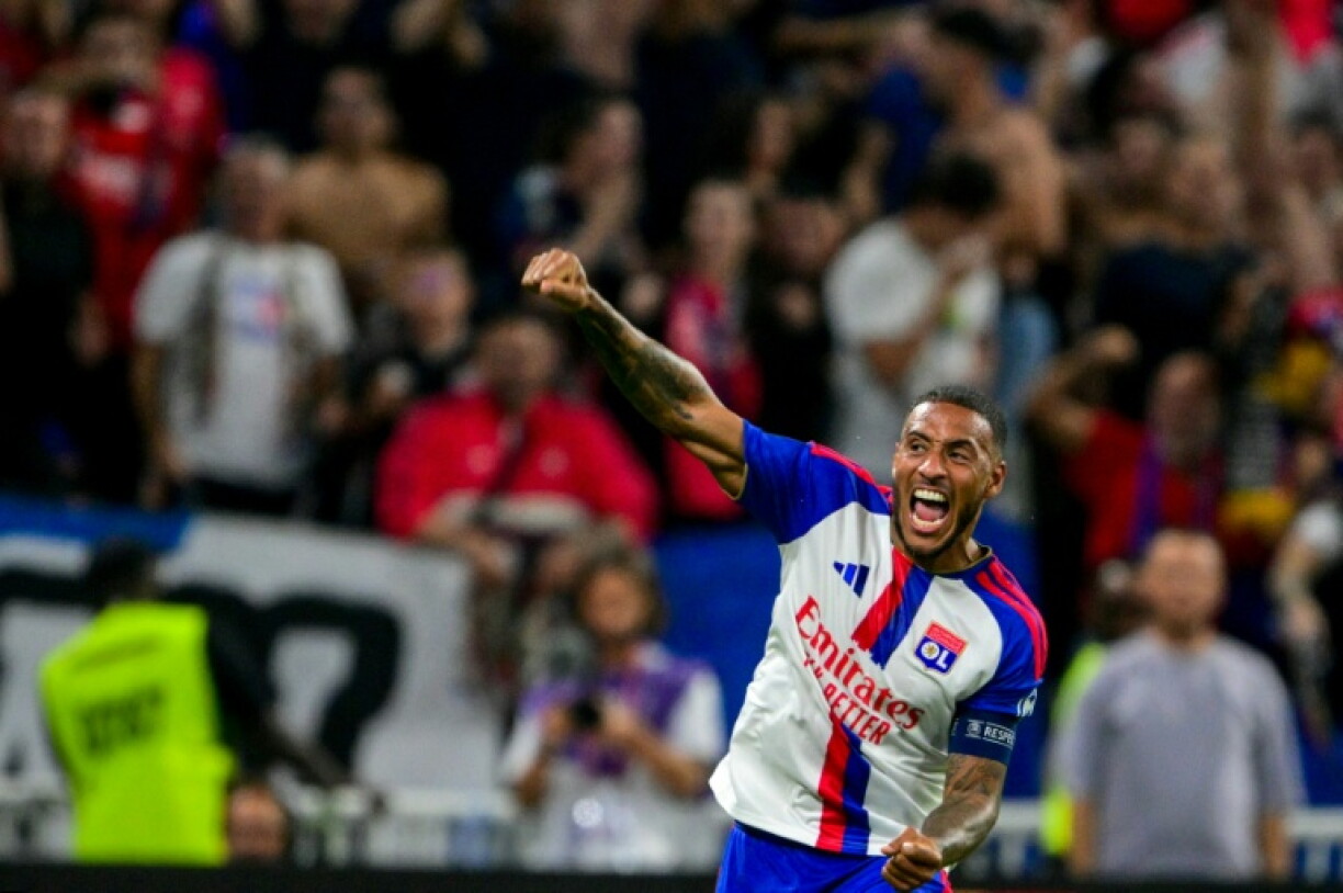 Corentin Tolisso célèbre son but lors de la victoire contre Rennes, le 19 septembre 2026 au Groupama Stadium, à Décines-Charpieu