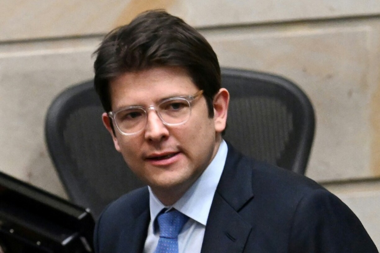 Senator Miguel Uribe -- the victim of an attempted assassination on June 7 -- at the Senate in Bogota on May 14, 2025