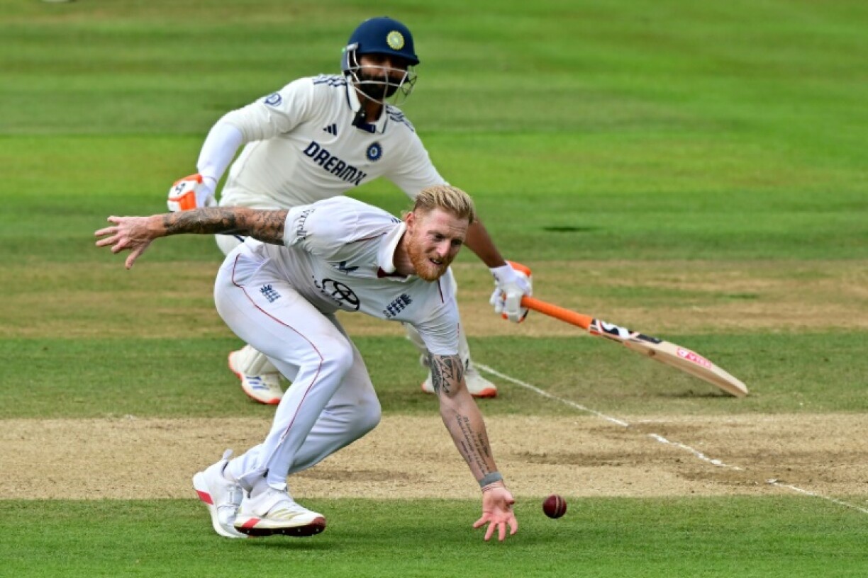 England captain Ben Stokes reaches for the ball during the third Test against India at Lord's