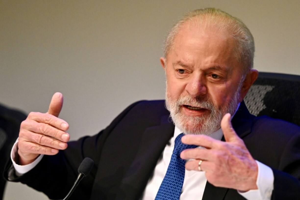 Le président brésilien Luiz Inacio Lula da Silva s'exprime lors de l'ouverture du forum