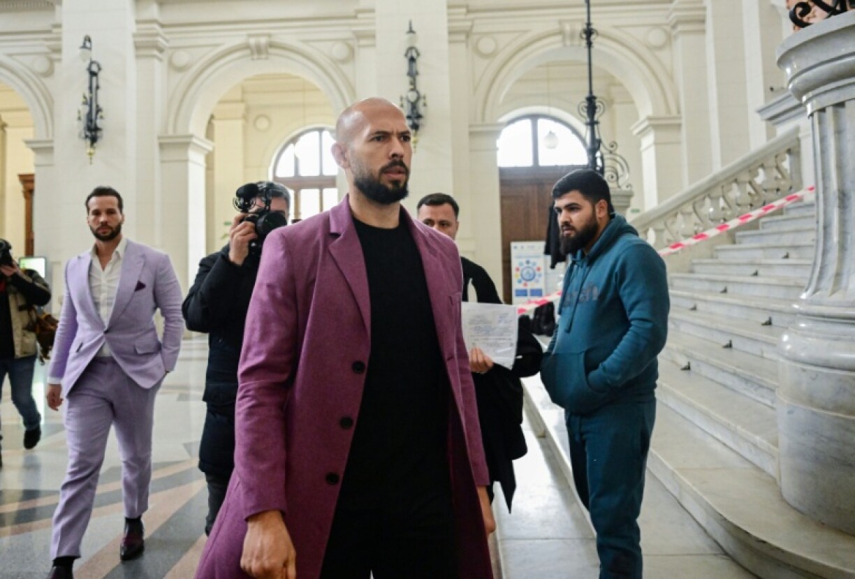 Influencer Andrew Tate is pictured inside the court of appeal in Bucharest as he faces allegations of trafficking and sexual exploitation