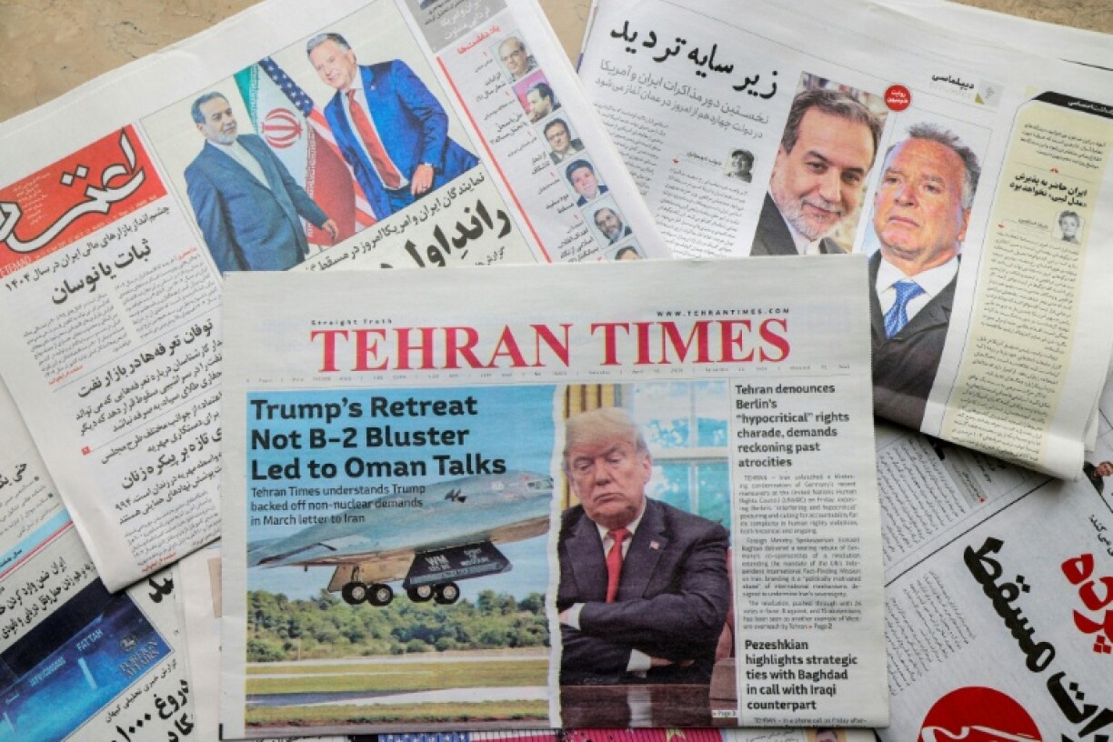 Iranian newspaper front pages on the day of the highest-level Iran-US nuclear talks in years