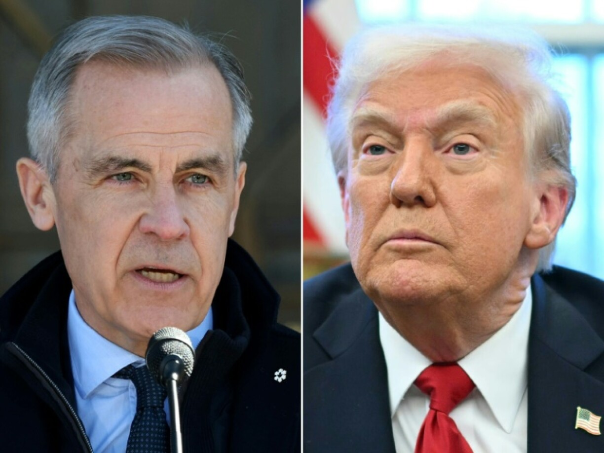 This combination of pictures shows Canadian Prime Minister Mark Carney (L) and US President Donald Trump. They held their first call on Friday
