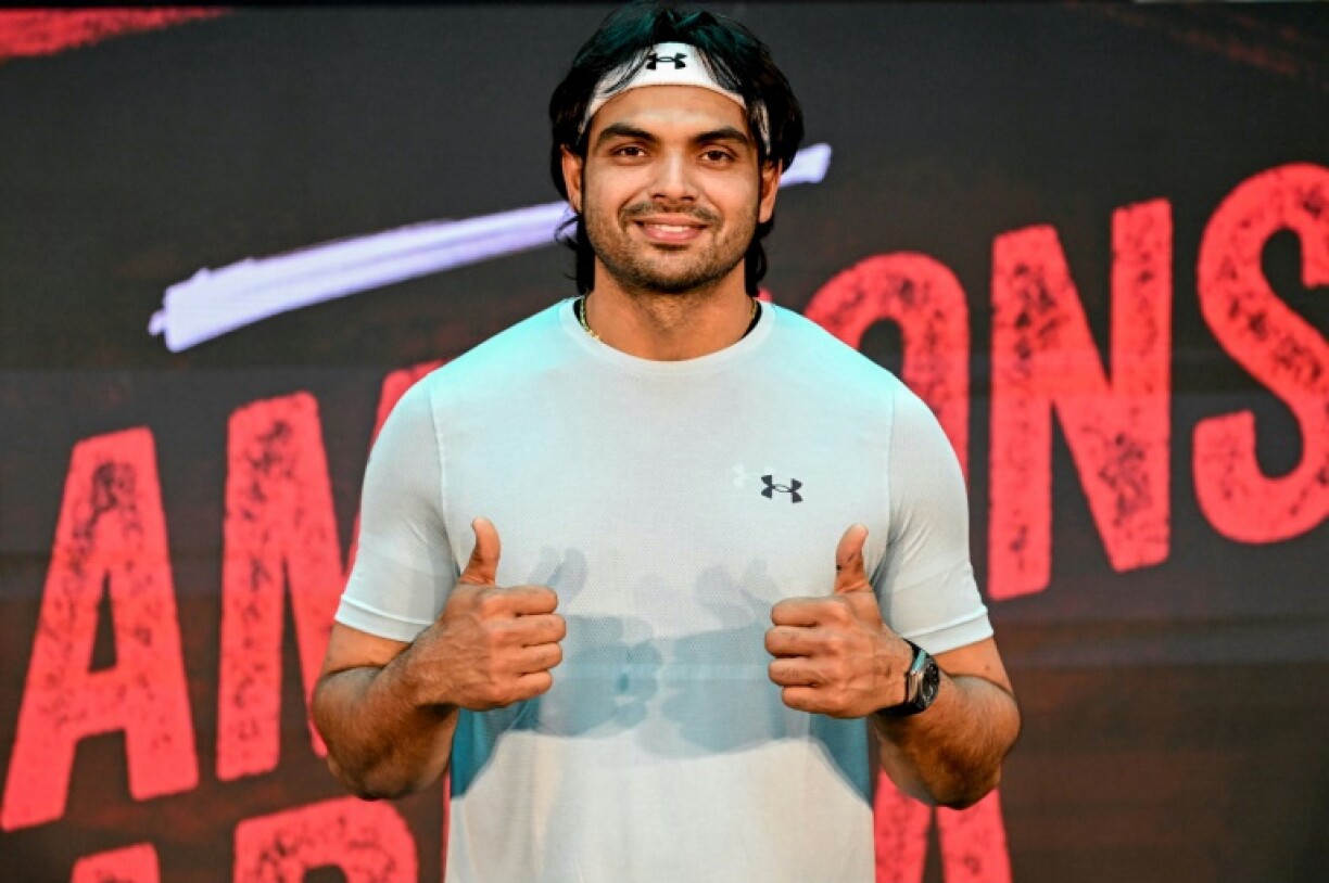 Neeraj Chopra at a commercial appearance near New Delhi where he said the world championships are his target