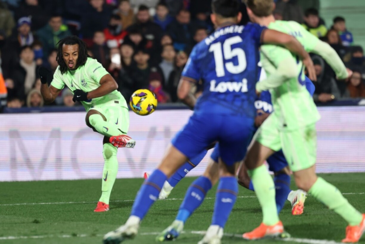 Barcelona's French defender Jules Kounde scored the opening goal in the draw against Getafe on Saturday