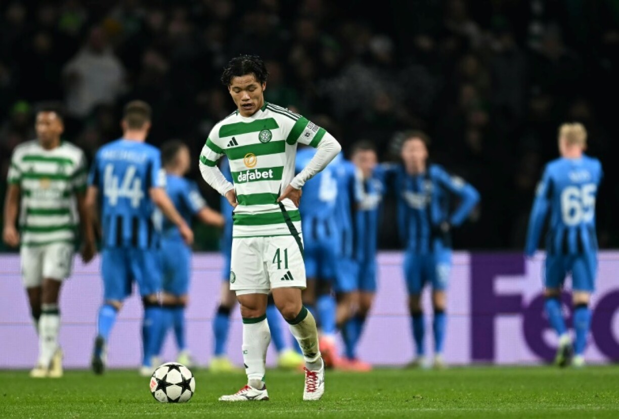 Celtic's Reo Hatate, pictured here in Champions League action against Club Brugge in November, will miss the Scottish Cup final
