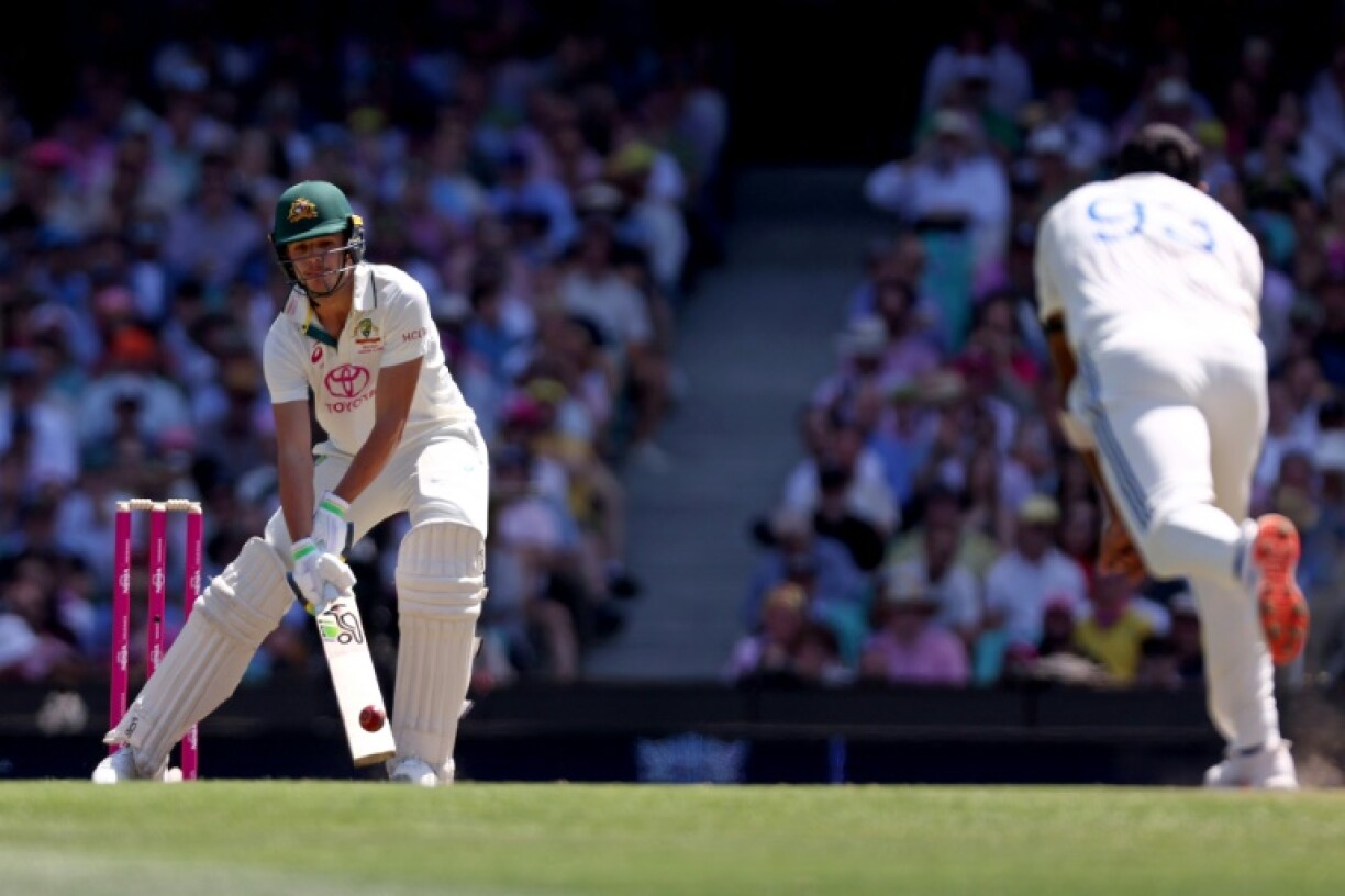 Sam Konstas ramps a delivery from Jasprit Bumrah to the boundary at the Melbourne Cricket Ground