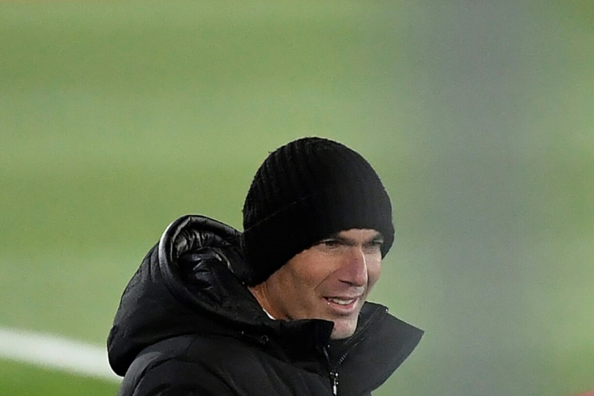 L'entraîneur du Real Madrid Zinédine Zidane lors du match contre le Celta Vigo, le 2 janvier 2021 à Valdebebas