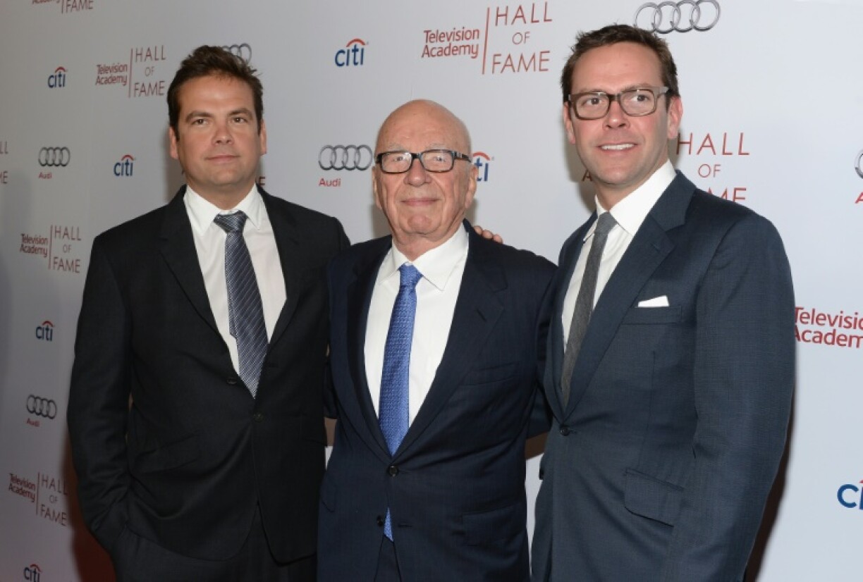 Lachlan Murdoch, Rupert Murdoch and James Murdoch shown in March 2014