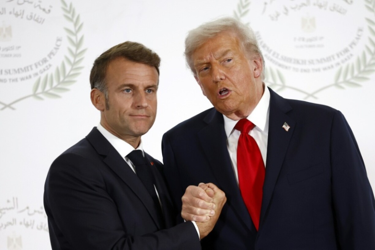 US President Donald Trump, shown here with France's Emmanuel Macron in Egypt in October 2025, voiced his suspicions of the French in a new Fox News interview