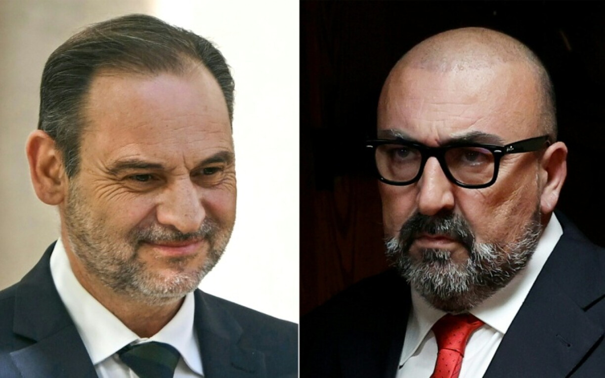 Combinaison de photos créée le 6 avril 2026 et montrant à gauche Jose Luis Abalos à Madrid, le 15 octobre 2025 et à droite Koldo Garcia à Madrid, le 22 avril 2024