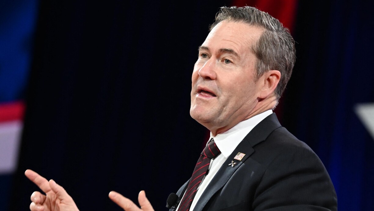 US National Security Advisor Mike Waltz, blamed for the security blunder, speaking during the annual Conservative Political Action Conference (CPAC) on 21 February 2025.