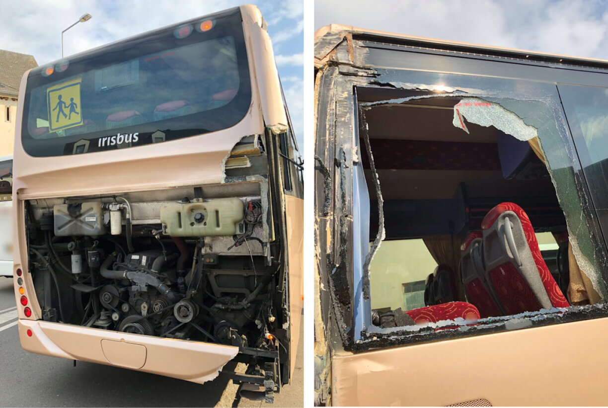 L'état du bus après l'accident.