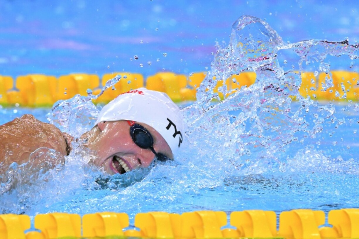 Katie Ledecky was fastest in qualifying for the women's 800m freestyle final in Friday's heats at the world championships in Singapore