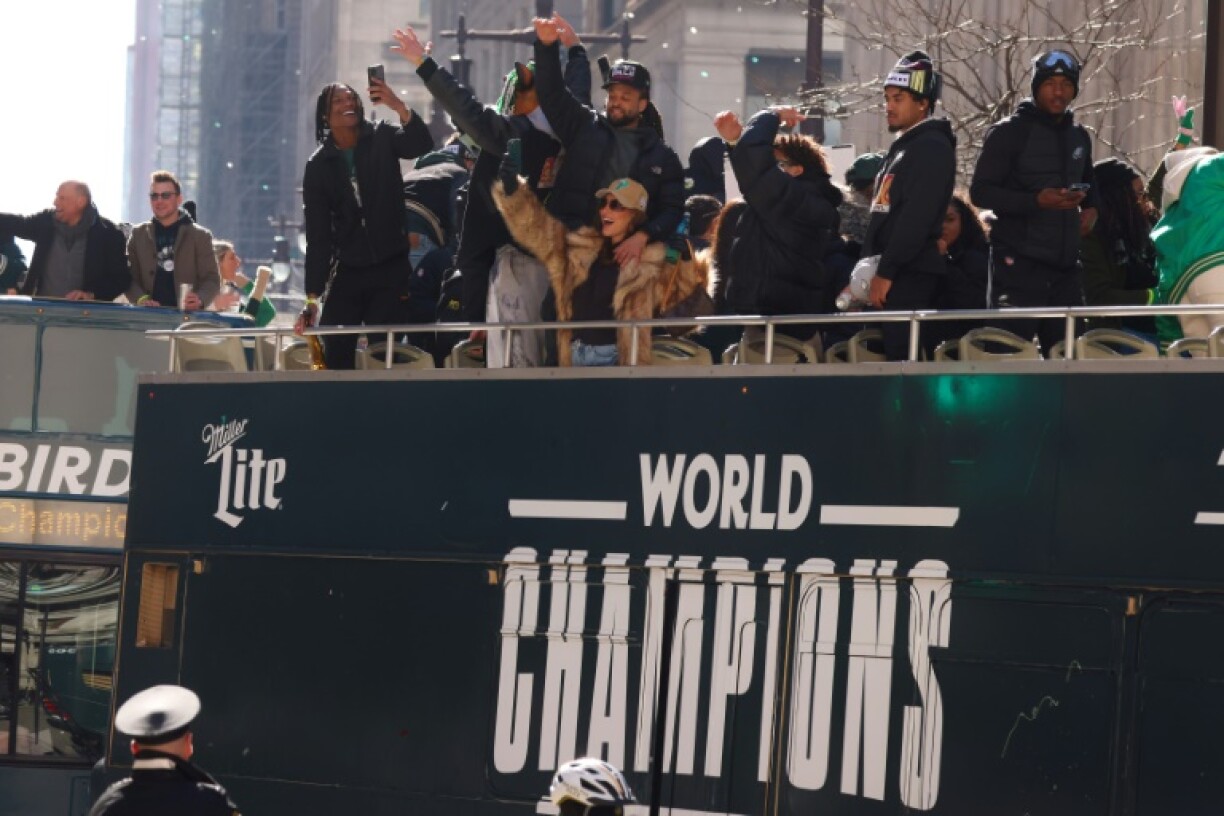 The Philadelphia Eagles celebrate their Super Bowl victory over Kansas City with a championship parade in Philadelphia