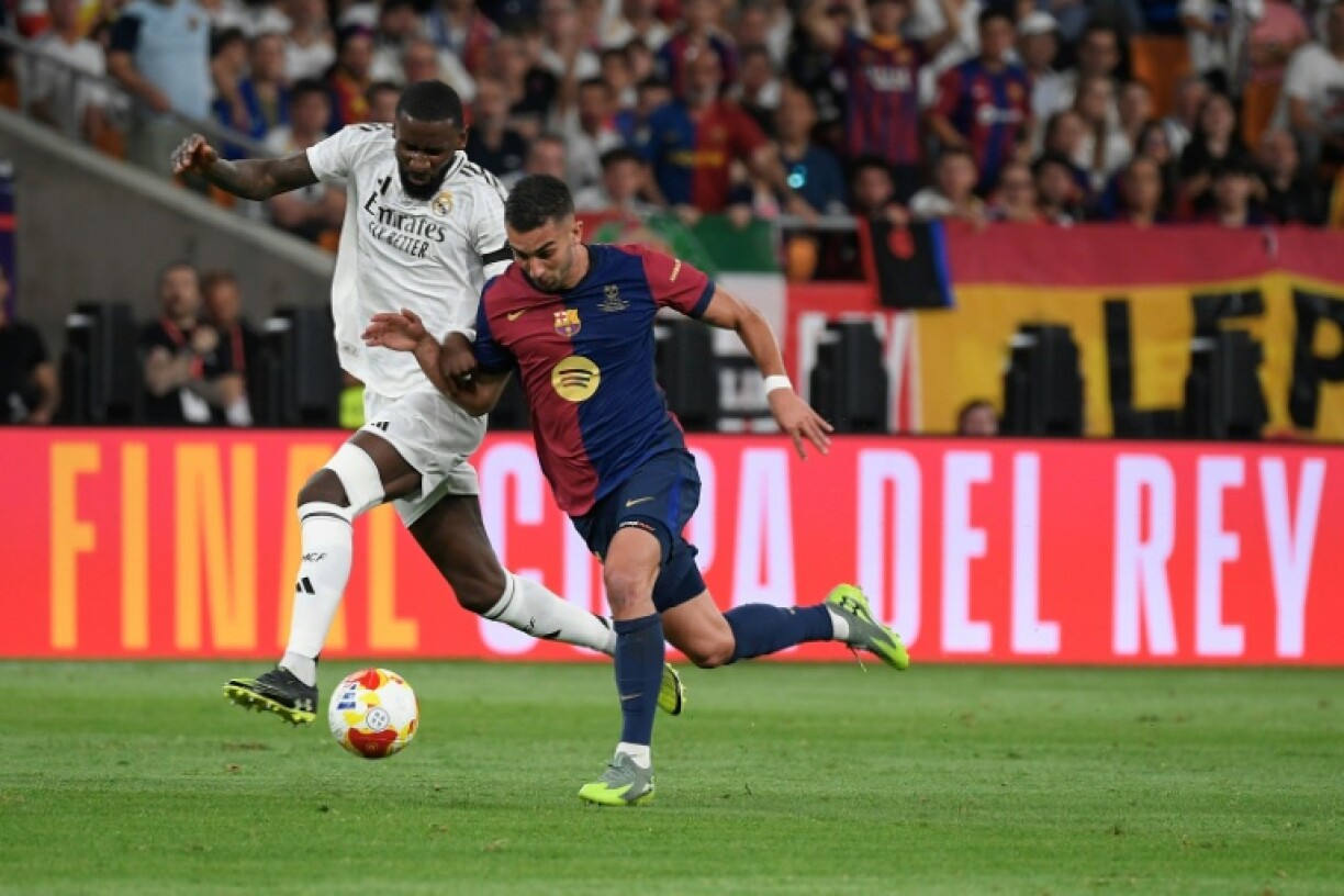 Real Madrid's German defender Antonio Rudiger was sent off for throwing an object at the referee