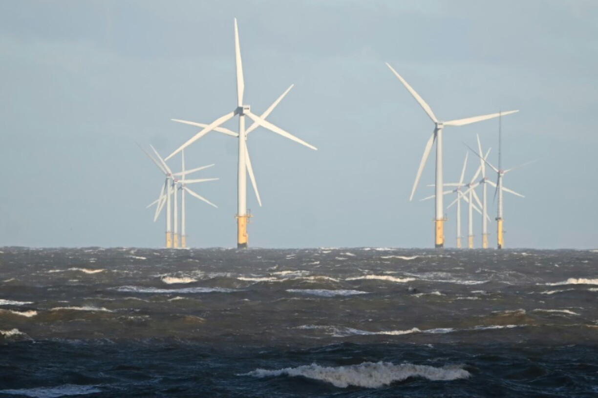 Turbines like these off the coast of Wales are expected to help wind power become Britain's largest source of electricity in 2025