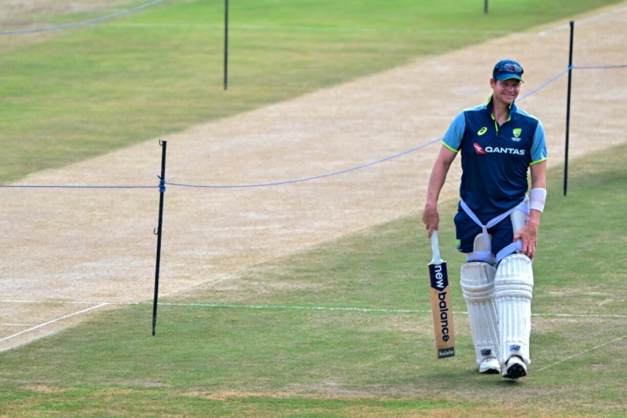 Australia captain Steve Smith during a practice session at the Galle International Cricket Stadium on the eve of the second Test against Sri Lanka