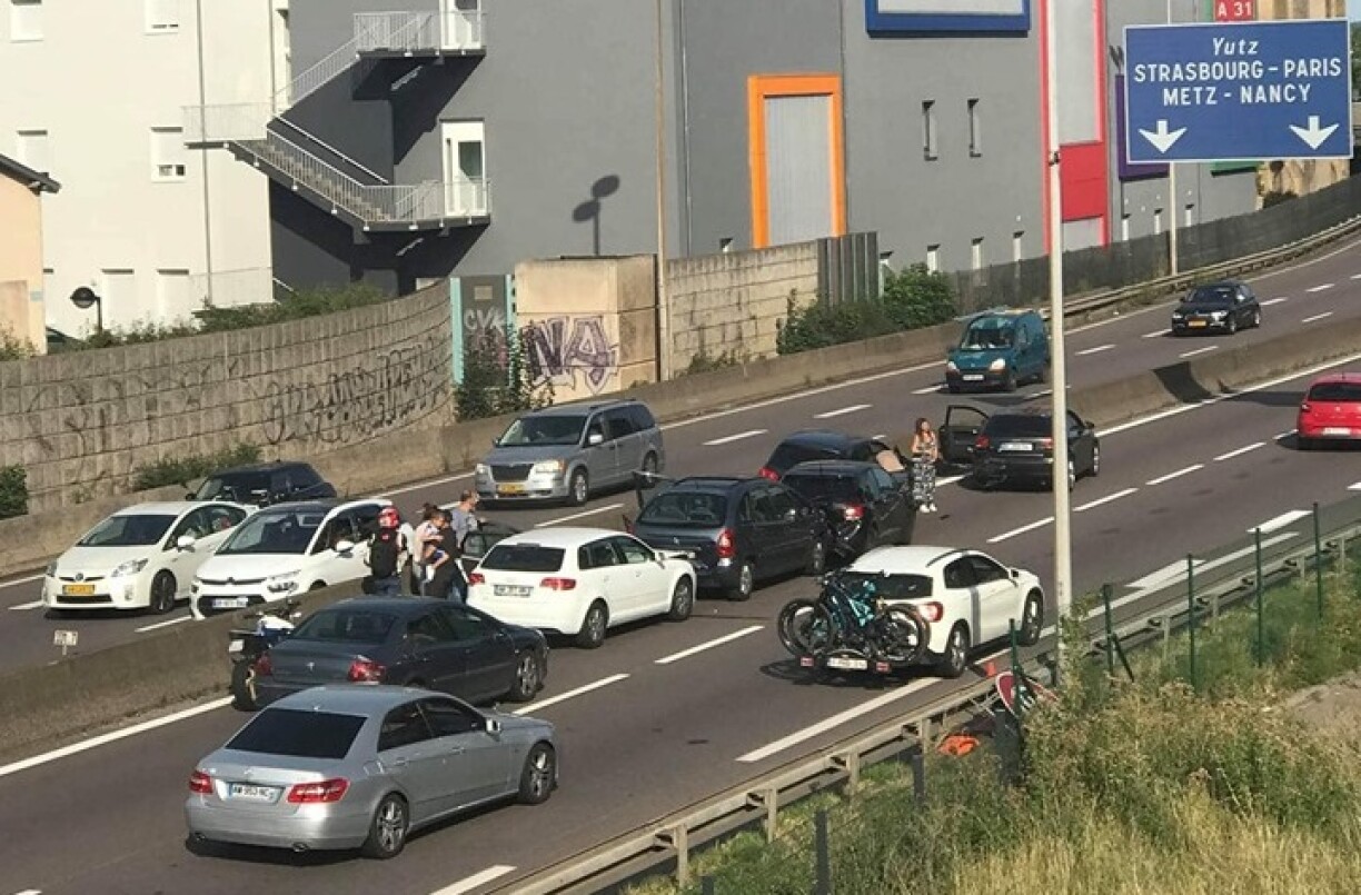 Un carambolage survenu récemment sur l'A31 près de Thionville.