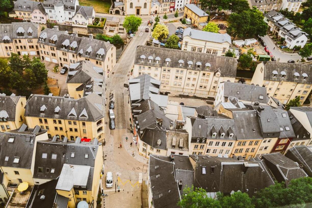Une photo aérienne du Pfaffenthal à Luxembourg